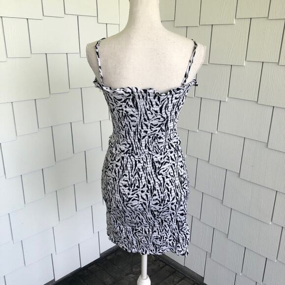 AFRM Women's Black/White Zebra Print Sleeveless Isla Smocked Mini Dress sz M - Picture 7 of 7